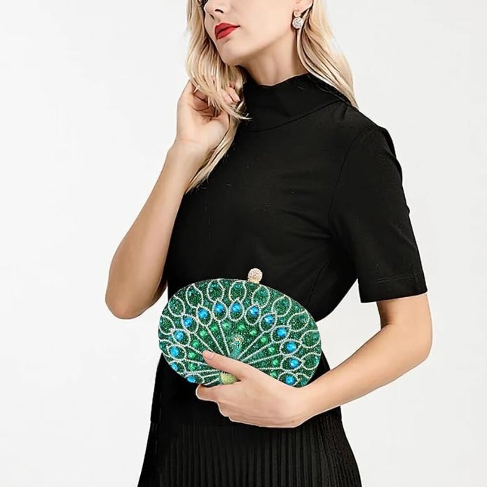 Thryvox Sparkly Rhinestone Evening Clutch for Women, Elegant polished look